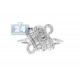 14K White Gold 0.70 ct Baguette Diamond Antique Womens Ring