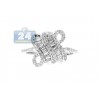14K White Gold 0.70 ct Mixed Baguette Diamond Antique Womens Ring