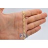 Solid 14K Yellow Gold Diamond Cut Cuban Link Mens Chain 4.6mm