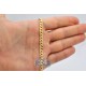14K Yellow Gold Solid Cuban Diamond Cut Link Mens Chain 5.4 mm