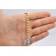 14K Yellow Gold Solid Cuban Diamond Cut Link Mens Chain 7 mm