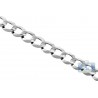 14K White Gold Solid Flat Cuban Link Mens Chain 4 mm