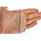 14K White Gold Solid Flat Cuban Link Mens Chain 6 mm
