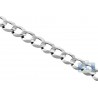 Italian 14K White Gold Solid Flat Cuban Link Mens Chain 6mm