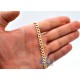 14K Yellow Gold Solid Flat Cuban Link Mens Chain 6 mm