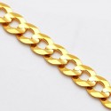14K Yellow Gold Solid Flat Cuban Link Mens Chain 7 mm