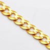 Italian 14K Yellow Gold Solid Flat Cuban Link Mens Chain 7 mm