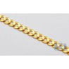 Italian 14K Yellow Gold Solid Flat Cuban Link Mens Chain 7 mm