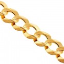 10K Yellow Gold Flat Cuban Solid Link Mens Chain 8 mm