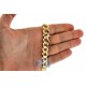 10K Yellow Gold Solid Flat Cuban Link Mens Chain 11 mm