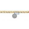 Real 10K Yellow Gold Solid Flat Cuban Curb Link Mens Chain 11 mm