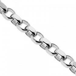 14K White Gold Solid Round Cable Link Mens Chain 3.2 mm