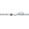 Italian 14K White Gold Solid Round Cable Link Mens Chain 3.2 mm