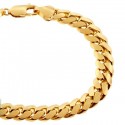 10K Yellow Gold Miami Cuban Link Mens Bracelet 9 mm 9 Inches