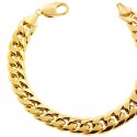 10K Yellow Gold Puff Miami Cuban Mens Bracelet 11 mm 9 Inches