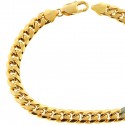 10K Yellow Gold Puff Miami Cuban Mens Bracelet 7.5 mm 9 Inches