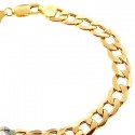 10K Yellow Gold Hollow Cuban Link Mens Bracelet 8.5 mm 9 Inches