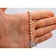 14K Rose Gold Moon Cut Bead Mens Army Chain 5 mm