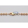 Solid 14K Rose Gold Moon Cut Beaded Ball Mens Army Chain 3mm