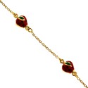 14K Yellow Gold Strawberry Charm Baby Bracelet 5 3/4 Inches