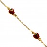 Solid 14K Yellow Gold Strawberry Charm Baby Kids Bracelet 5.75"