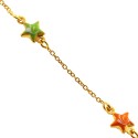 14K Yellow Gold Star Charm Baby Bracelet 5 3/4 Inches