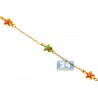 Solid 14K Yellow Gold Star Charm Baby Kids Bracelet 5.75"