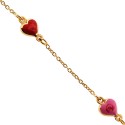 14K Yellow Gold Heart Charm Baby Bracelet 5 3/4 Inches