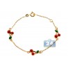 Solid 14K Yellow Gold Cherry Charm Baby Kids Bracelet 5.75"