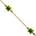 14K Yellow Gold Turtle Charm Baby Bracelet 5 3/4 Inches