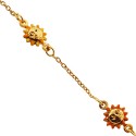 14K Yellow Gold Sun Charm Baby Bracelet 5 3/4 Inches