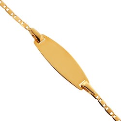 14K Yellow Gold Engravable ID Link Baby Bracelet 5 3/4 Inches