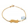 Solid 14K Yellow Gold Name ID Roll Link Kids Bracelet 5.75"