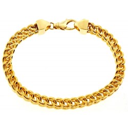 Solid 14K Yellow Gold Franco Link Mens Bracelet 7 mm 9 Inches