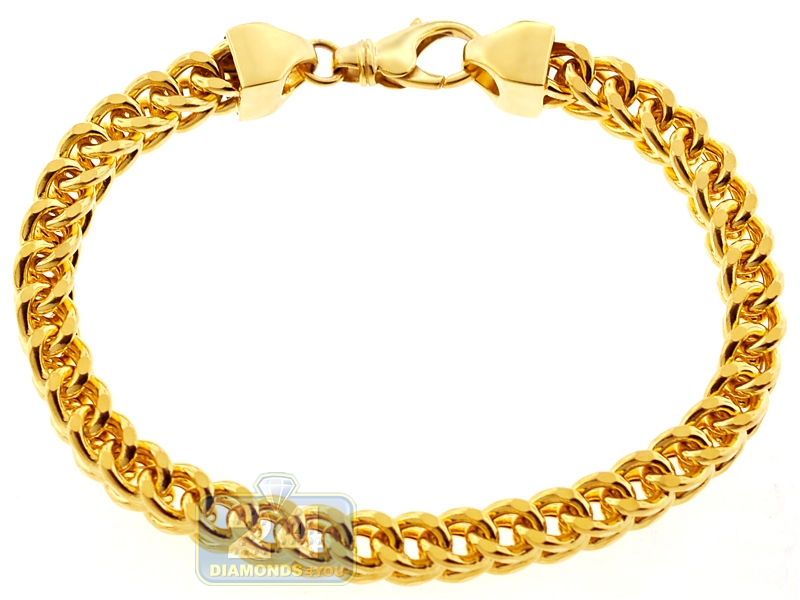 14K Solid Yellow Gold Fancy Hollow Stylish Beautiful Link Bracelet.