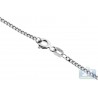 Italian 14K White Gold Curb Link Womens Necklace 1.7 mm