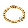 10K Yellow Gold Puff Miami Cuban Link Mens Bracelet 10mm 8.75"