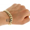 10K Yellow Gold Puff Miami Cuban Link Mens Bracelet 10mm 8.75"