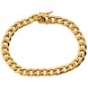 10K Yellow Gold Hollow Miami Cuban Link Mens Bracelet 8mm 8.25"
