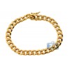 10K Yellow Gold Hollow Miami Cuban Link Mens Bracelet 8mm 8.25"