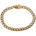 10K Yellow Gold Miami Cuban Diamond Cut Link Mens Bracelet 8 mm 9 Inches