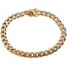 10K Yellow Gold Miami Cuban Diamond Cut Mens Bracelet 8mm 9"