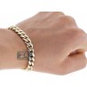 10K Yellow Gold Miami Cuban Diamond Cut Mens Bracelet 8mm 9"
