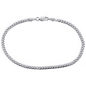 10K White Gold Miami Cuban Solid Link Bracelet 3.5 mm 8 Inches