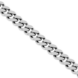 Italian 14K White Gold Curb Link Mens Chain 2 mm