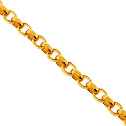 14K Yellow Gold Round Cable Solid Link Mens Chain 2.7 mm