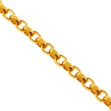 14K Yellow Gold Round Cable Solid Link Mens Chain 4 mm