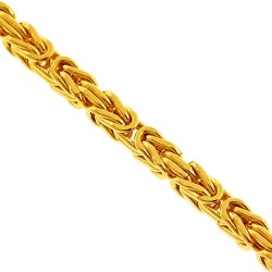 Italian 10K Yellow Gold Byzantine Link Mens Chain 2.5 mm