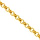14K Yellow Gold Round Cable Puff Link Mens Chain 2.5 mm