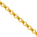 14K Yellow Gold Round Cable Puff Link Mens Chain 2.5 mm